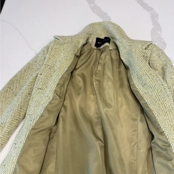 Moda International Cream Herringbone Trench Coat